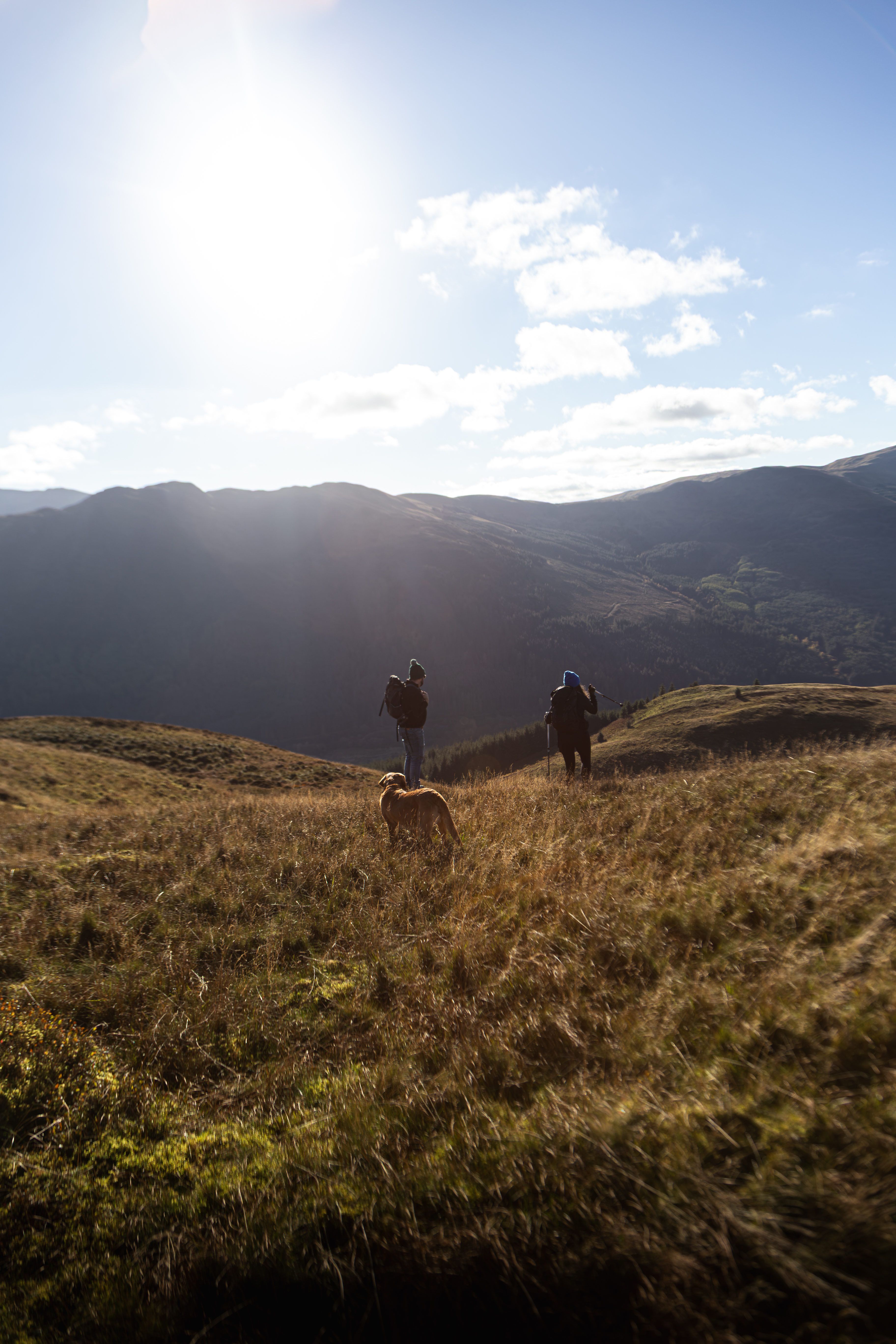 Nick, Kerry and Rudi looking at the view from Creag a’ Gheata