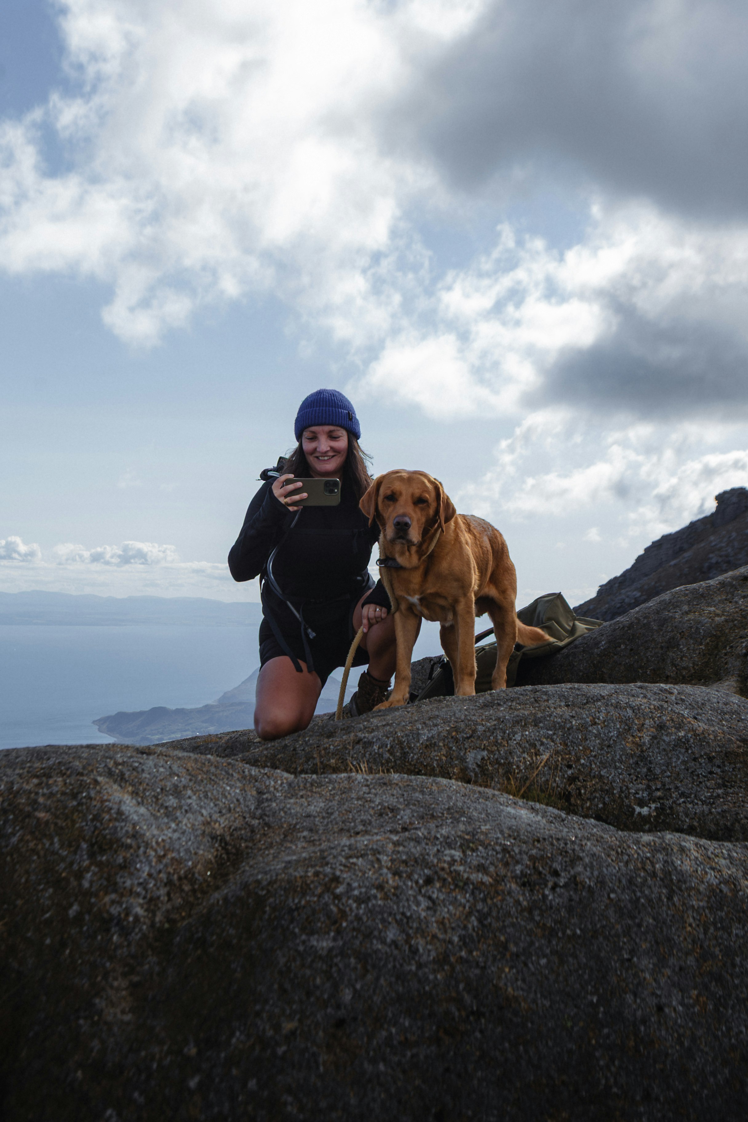 Kerry and Rudi on North Goatfell