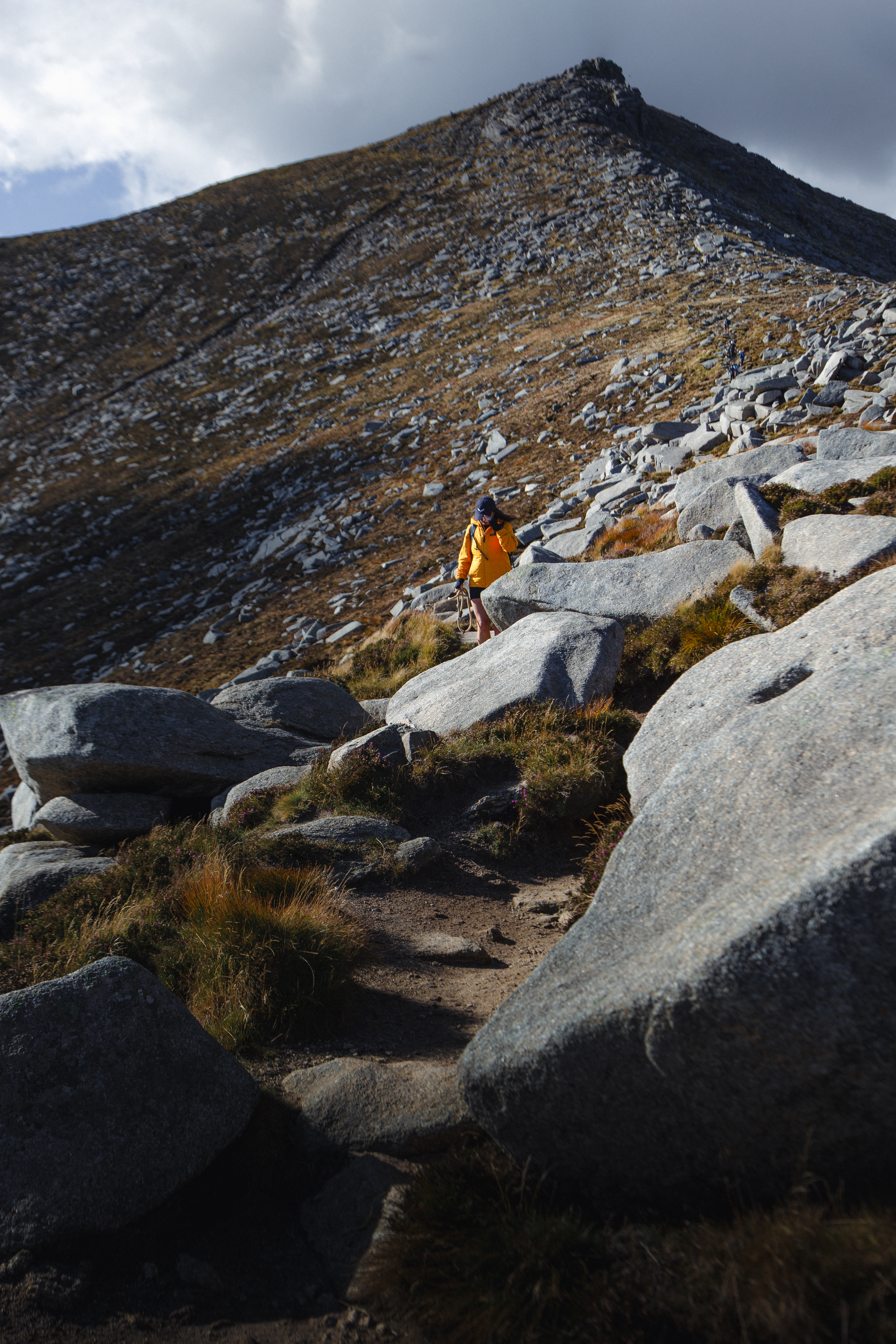 Kerry walking down from Goatfell