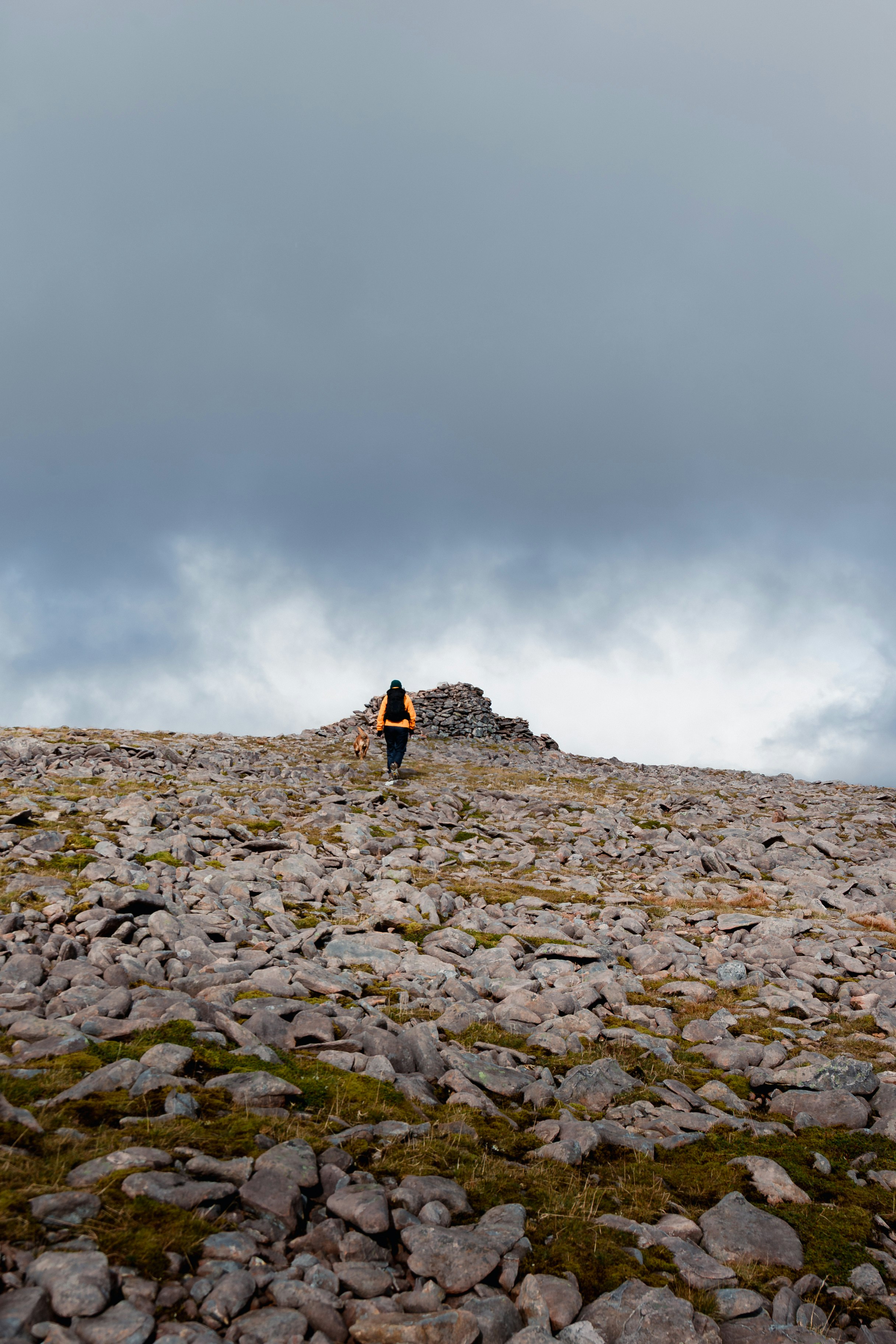 Kerry and Rudi reaching the summit of Maol Chean-Dearg