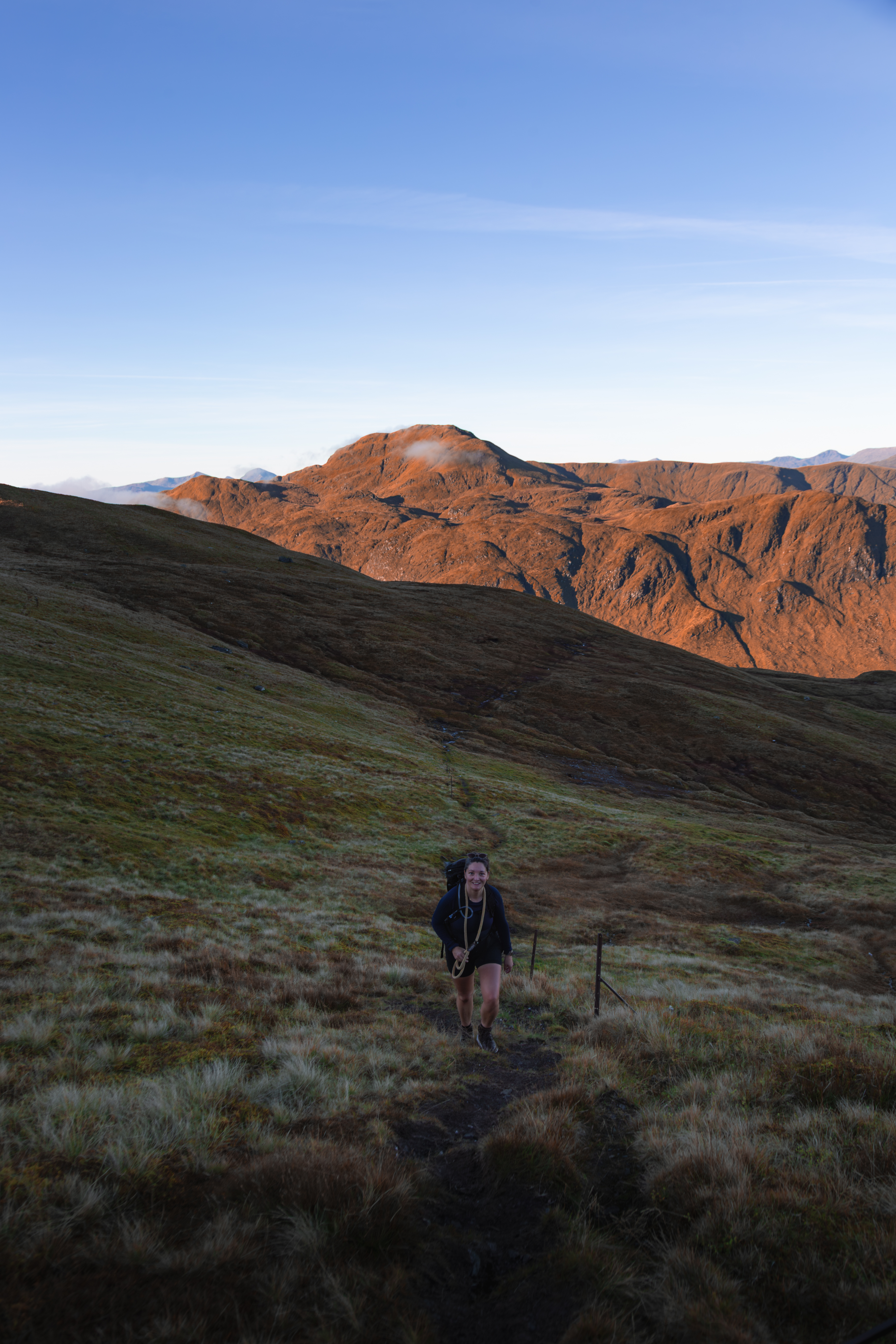 Kerry making her way up Meall Corranaich